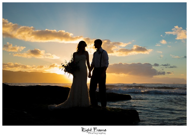 Sunset Beach Wedding Papailoa Beach on North Shore Oahu Hawaii