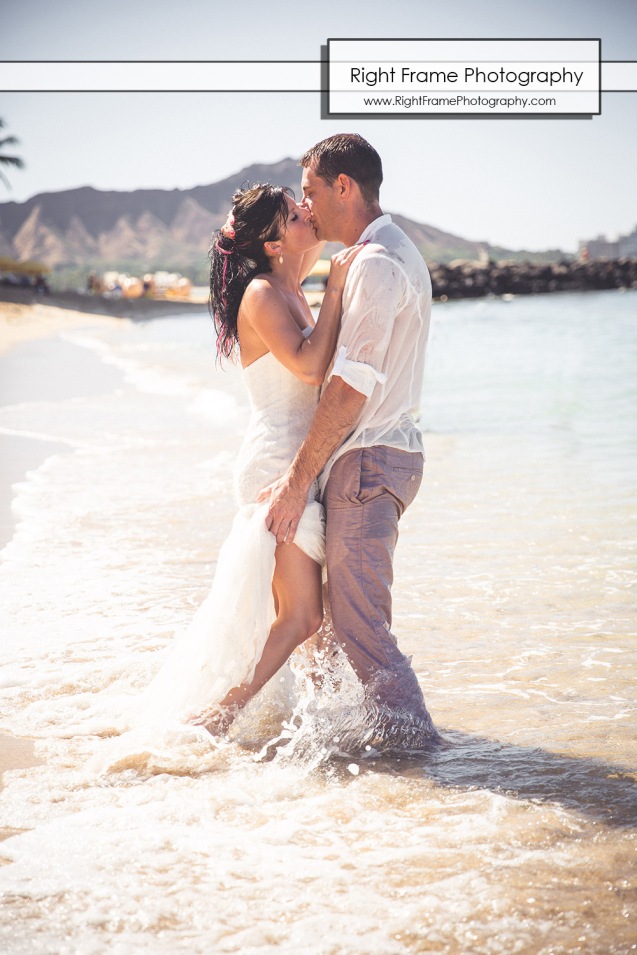 Hawaiian Vow Renewal Ceremony on Waikiki Beach at the Outrigger Reef Beach Resort